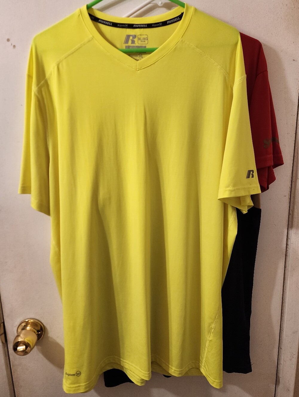 Russell Athletic Men’s V-Neck Performance T-Shirt Yellow & LV Golden Knights Tee